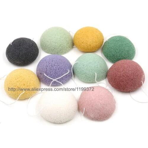 200pcs Wholesale 100% Konjac sponge for facial cleaning sponge/whitten bubble sponge/washing cleansing sponge puff for female