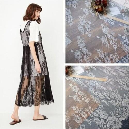 3M/Lot Black White Lace Fabric Embroidered Eyelashes Lace Trim Flower Handmade DIY Clothes Accessories