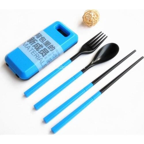 50sets Portable Tableware Sets With Folding Combination Dinnerware Tableware Kitchen Tools 3pcs/set Chopstick Spoon Fork