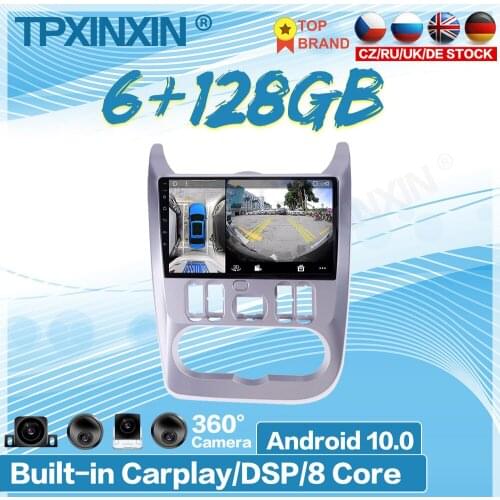 6+128G Android 10 For Renault Logan 2009-2013 Car GPS Navigation Car Multimedia Player Auto Radio Tape Recorder Stereo Headunit