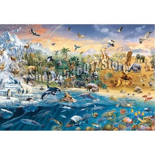 Animals Landscape Diy Diamond Painting Our Wild World Art Diamond Embroidery Full Drill Needlework Rhinestone Mosaic Picture