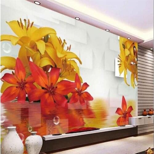 Beibehang Custom wallpaper murals any size photo HD 3D background wall flowers rich drawing living room TV backdrop wallpaper