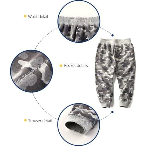 Spring Autumn Children Boy Camouflage Pants Casual Sport Loose Elastic Waist Trousers Kids Clothing For Boy 1-9yeas