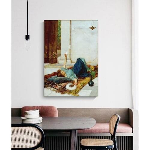 Citon William Waterhouse《Dolce far Niente》Canvas oil painting World Famous Artwork Poster Picture Wall Art Decor Home Decoration