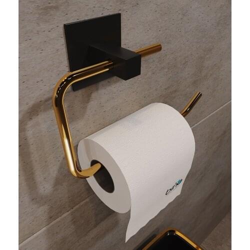 Home Bathroom Toilet Paper Holder Paper Towel Holder Self-Adhesive Bathroom Wall Stainless Steel Decorative Accessories Rack Holder