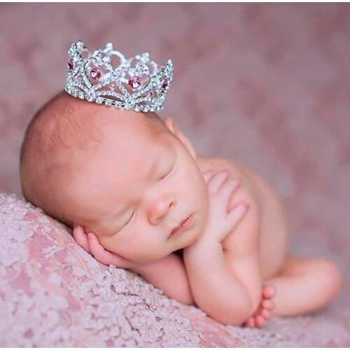 Baby Party Costume Tiara Princess Rhinestone Crown jewel Newborn Photography Props For Studio Shooting