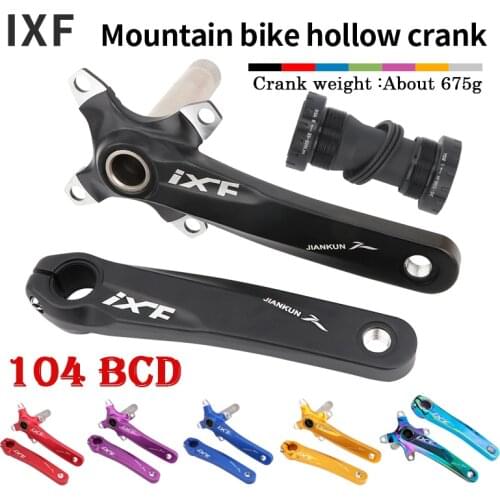 IXF Hollowtech 2 Aluminum alloy MTB Crankset 104 BCD CNC 170mm Ultralight Bike Crankset With BSA BB Bicycle Crank Bike Parts