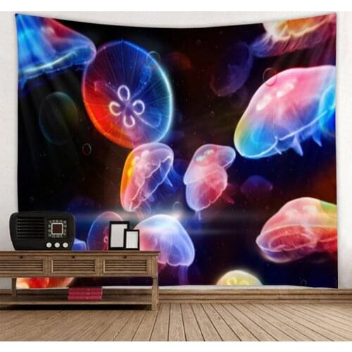 Beautiful and Interesting Marine Life Jellyfish Tapestry Art Deco Blanket Curtains Home Bedroom Living Room