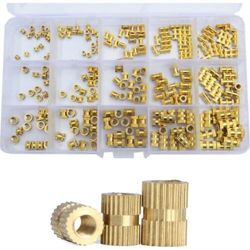 M2 M3 M4 M5 Brass Knurl Insert Nuts Copper Threaded Embedded Nutsert For Injection Moulding Set Assortment Kit Set ID*H*OD