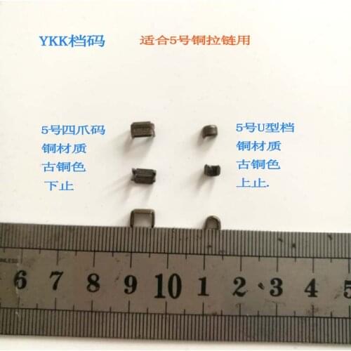 50pcs/lot #5 Ykk Metal Zipper Accessories Top Lower Stopper Zippers Repair Arts Crafts Sewing DIY Apparel Fabric