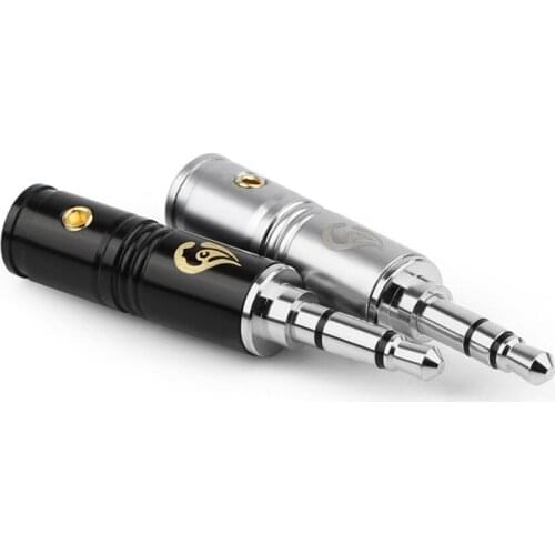 Mini Jack 3.5mm Male Headphone Audio Adapter Gold Plated/Rhodium Plated 3 Poles Stereo Solder Connector Black Silver