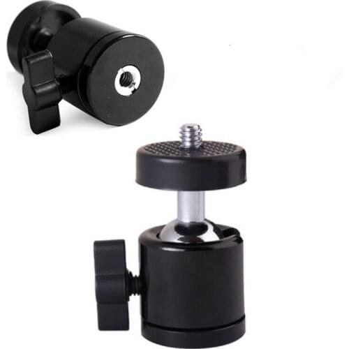 10pcs/lot Mini Ball Head 1/4-3/8" screw Mount for Camera Tripod for SB800 SB900 580EX II vidicon Flash