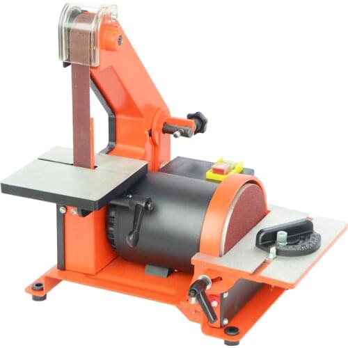 Table Belt Sander Metal Grinding/Polisher Sanding Machine Woodworking Copper Motor Knife Grinder Chamfering Machine Random Color