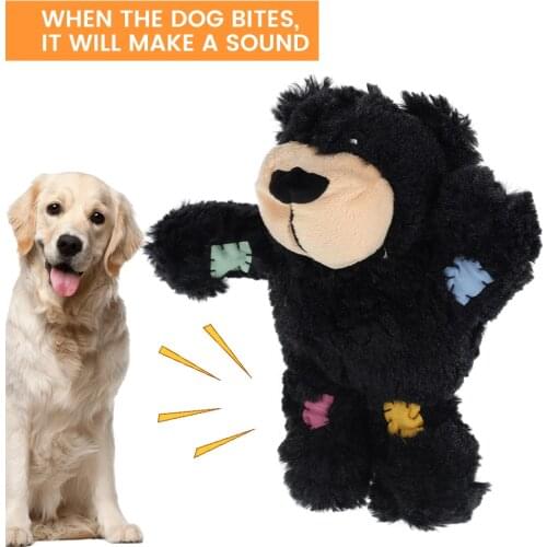 Squeak Chew Dog Toys Wild Knots Bear Plush Squeaky Rope Tug Teddy Comfort Pet Dog Puppy Soft Stuffed Toy Suitable For All Pets