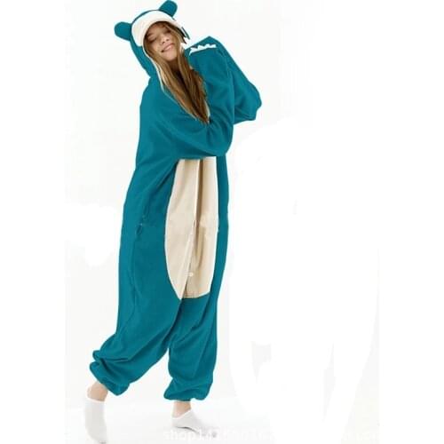New Snorlax Kigurumi XXL Cartoon Suit Women Pajama Anime Onesies For Adult Men Onsie Boy Girls Pijamas Fleece One-Piece Bodysuit