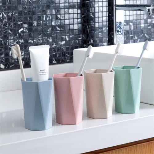 Portable Travel Set Wheat Straw Bathroom Tumbler Household Couple Lover Toothpaste Toothbrush Wash Gargle Cup
