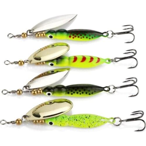 Bait Fishing Lures Imitation Insect Trout Metal Spin Fishing 9cm High Sequins Spoon Artificial 15g Quality Tackle Bait K2W5