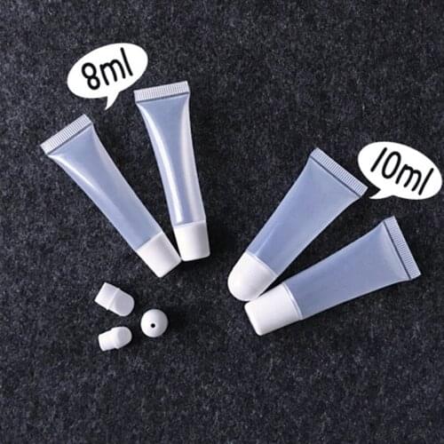 30/50/100/150pcs 8/10ml clear white soft hose & tube with slant mouth eye cream lippie hose cosmetic packing empty hose