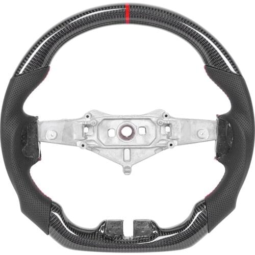 Carbon Fiber Steering Wheel Nappa Preforated Leather Red Stitching Fit for Jeep Wrangler JK/JKU 2011-2017