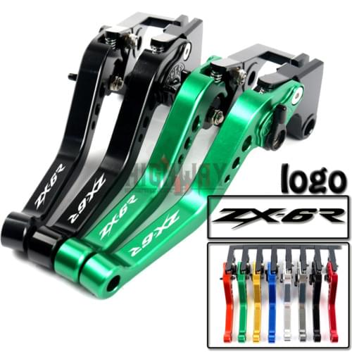 Motorcycle Brake Handle Bar Lever CNC Aluminum Short Adjustable Brake Clutch levers For Kawasaki ZX636R ZX6RR 2005-2006