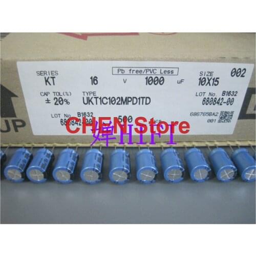 10PCS/20PCS brand new NICHICON KT Audio 16V1000UF 10x16mm Electrolytic capacitor 1000uf 16v blue 1000uf/16v ukt1c102mpd1td