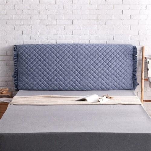 Bed Cover Quilted Bedside Cover Simple Cotton Clip Elastic Thickened Bag Removable Washable Dustproof Bed Head Cover Coverlets