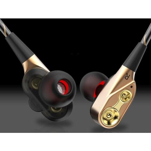 3.5mm Dual Drive Stereo AUX Jack Earphones Bass in-Ear Headset Earbuds Headset Earphones For iPhone huawei Xiaomi for Tablet