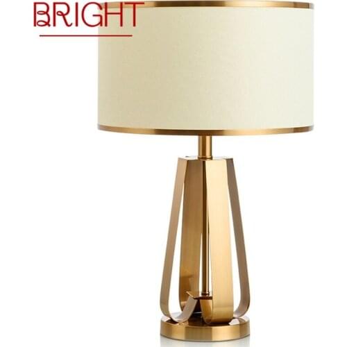 BRIGHT Modern Table Lamps Bedside Luxury Design Golden Desk Lights Home E27 Decorative For Foyer Living Room Office Bedroom