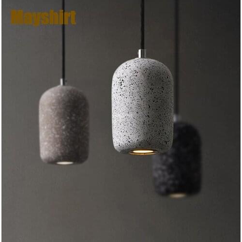 Vintage Cement Kitchen Island Pendant Lights Nordic LOFT Industrial Cafe Bar Restaurant Light Fixtures Living Room Bedroom Lamps