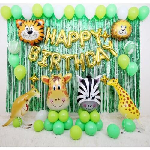 Animal head pig tiger Lion zebra monkey cow helium aluminum foil balloon for baby shower kid birthday party decoration