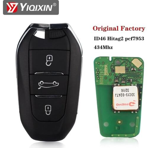 YIQIXIN 3 Buttons DS Smart Keyless Go Remote Key For Peugeot 208 301 308 508 3008 4008 5008 Expert Traveller 433MHz ID46 Chip