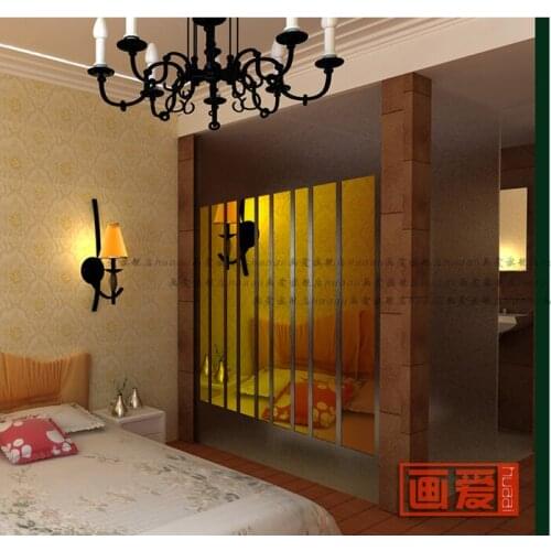 Mirror acrylic three-dimensional bathroom decoration mirror wall stickers romantic (9 in 1 set width : 60 cm, height: 38 cm)