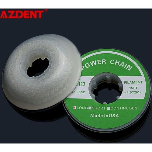 Dental Elastic Ultra Power Chain Rubber Band Clear Color for Orthodontic Brace Size Long Short Continuous