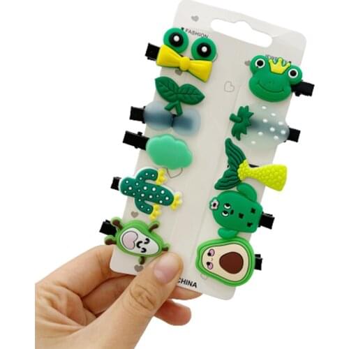 10Pcs Hair Clip Set Girl Cute Hair Bands Hair Accessories Bow Flower Fruit Headwear Hairpins Cartoon Hair Band Hairpin Headdress