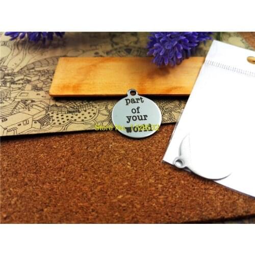 10pcs-stainless steel Charms "part of your world" DIY Charms Pendants for necklace/bracelet/keychain DIY jewelry