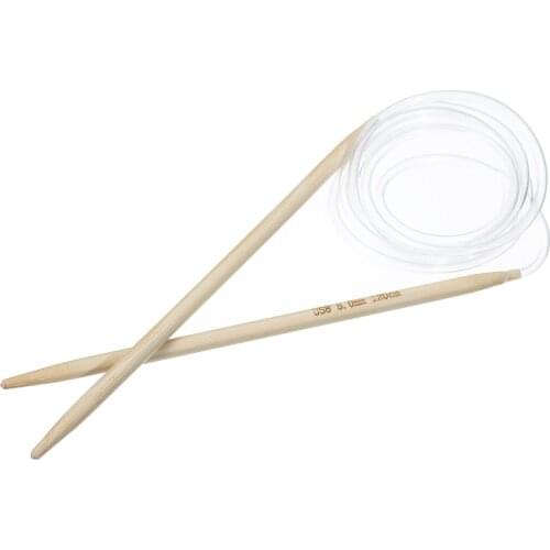 5mm 120cm Long Natural Bamboo Circular Knitting Needles Transparent Tube Crochet Hooks Sewing Tools Sewing Accessories