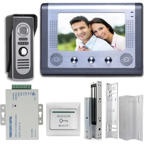 7inch Waterproof Wired Video Door Phone Intercom System with 420TVL Wired Doorbell Camera,Support Remote unlock