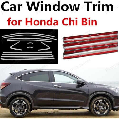 Car Exterior Accessories stainless steel Car Styling bright silver Car Window Trim Cover For H-onda Chi Bin