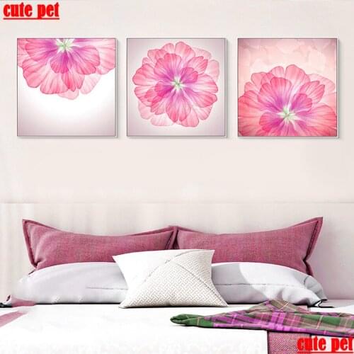 Diamond Embroidery Cross Stitch Abstract flowers Diamond Painting Kits Mosaic Sale Rhinestones Art Handwork Gift 3PCS Decoration
