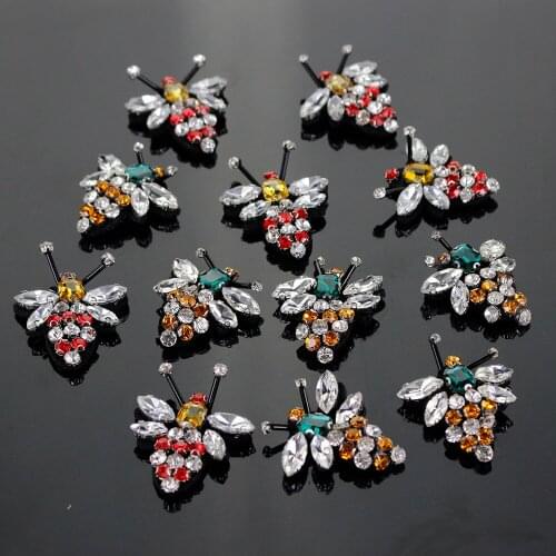 10 piece Manual nail bead sequins patch stick bee applique patch embroidery clothing decoration bee patches