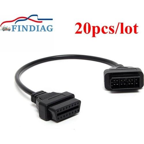 Car Diagnostic Cable Auto Connector OBD OBD2 Fits For Nissan 20pcs/lot With Socket Multi-diag J2534 For Nissan 14 Pin To 16 Pin