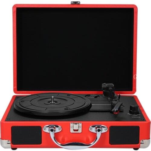 Bluetooth USB Portable Turntable Player Speakers Vintage Phonograph Record Player Stereo Sound Turntables for 180/200/300mm