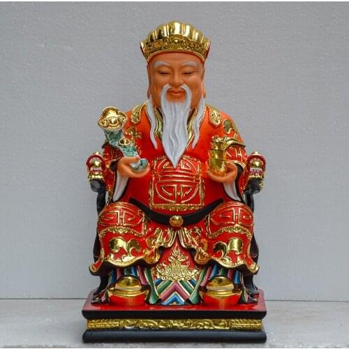 Southeast Asia HOME Shrine efficacious Patron saint Ornamental God Da Bo Gong DEFU ZHENGSHEN gilding wealth GOD FENG SHUI statue