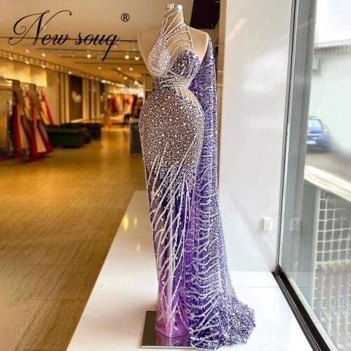 Beading Purple Celebtiry Dress With Jacket Robes De Soiree Dubai Couture Evening Dress 2021 Customized Prom Dresses Plus Size
