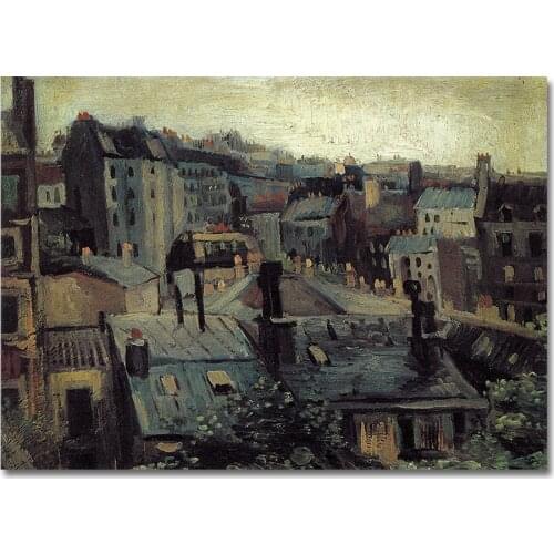 Roofs In Paris By Vincent Van Gogh Paintings Hand Made High Quality Reproduction Famous Oil Painting On Canvas Wall Art Pictures