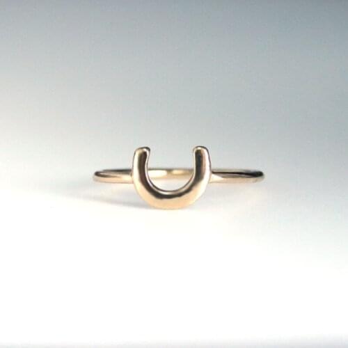 Wholesale 10pc/lot Simple U Shape Horseshoe Ring Cute Letter C Rings Women Mens Geometric Ring Anillos Mujer