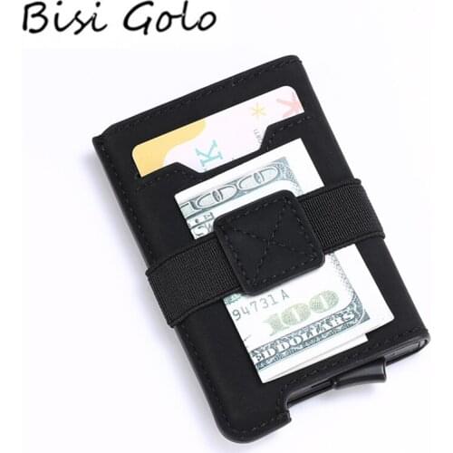 BISI GORO PU Leather Wallets Automatic Pouch for Credit Card Men and Women Unisex High Quality ID Case RFID Credit Card Holder