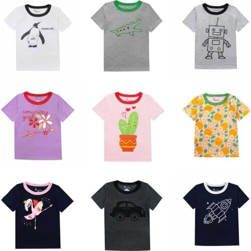 Kids Boys Summer T Shirt Rocket Print Short Sleeve Baby t-shirt for Girls Boys Cotton Children T-shirt O-neck Tee Tops Boy Cloth