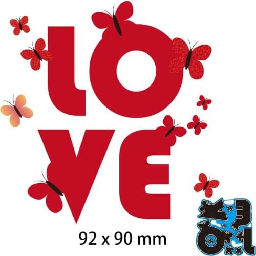 Love Butterfly Metal Cut Dies Stencils for Scrapbooking Stamp/Photo Album Decorative Embossing DIY Paper Cards