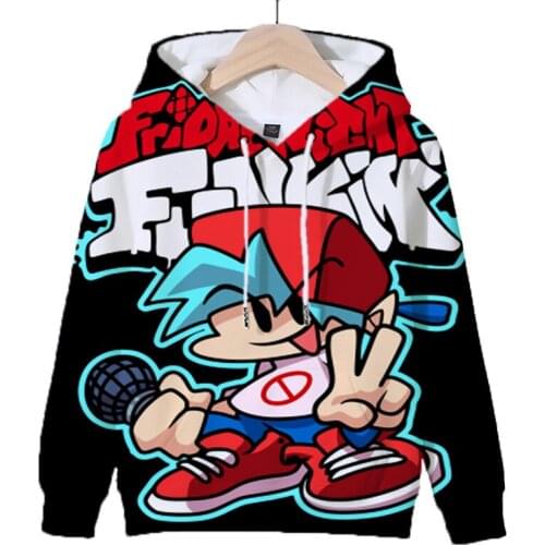 Kawaii Friday Night Funkin Hoodies Cartoon 3D Print Sweatshirt Boys Girls Harajuku Streetwear Hot Game Long Sleeve Cute Pullover